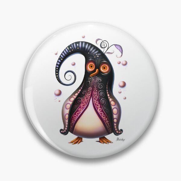 Item preview, Surreal Swirls: Quirky Penguin in a Magical World designed and sold by Moisky Patterns.