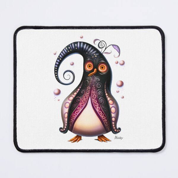Item preview, Surreal Swirls: Quirky Penguin in a Magical World designed and sold by Moisky Patterns.