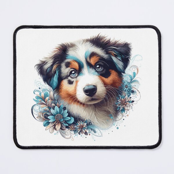 Item preview, Australian Shepherd puppy cute intelligent dog gift designed and sold by Pineapple-Tree.