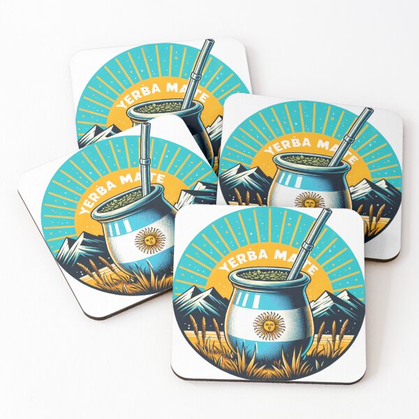 Item preview, Yerba Mate Lovers Cup and Straw Retro Argentine Mountains Design designed and sold by HippieFarms11.