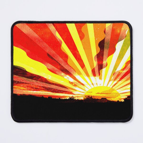 Item preview, Collage Style, Red Yellow Sunset, Field Silhouette designed and sold by IdoFriedmanArt.