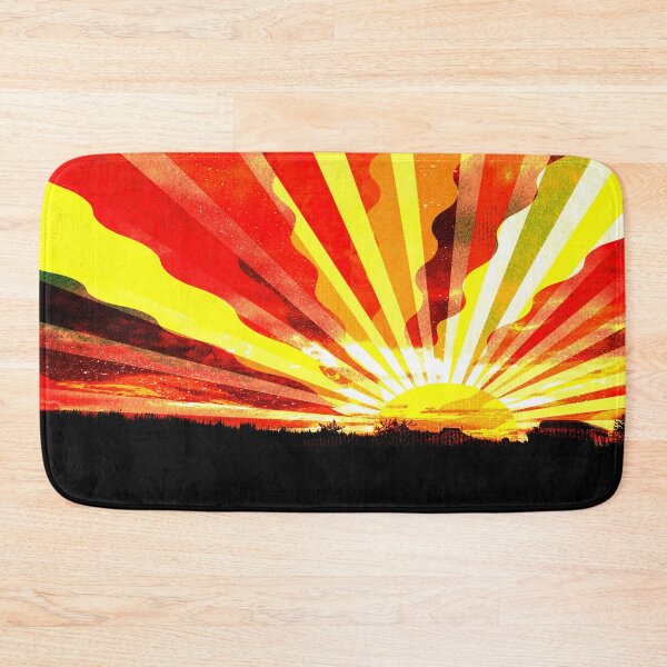 Item preview, Collage Style, Red Yellow Sunset, Field Silhouette designed and sold by IdoFriedmanArt.