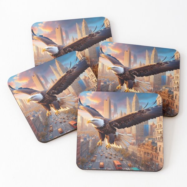 Item preview, Eagle flying over the streets designed and sold by M-Y-A-R-T-.