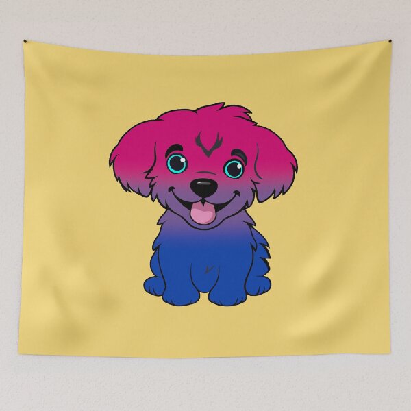 Item preview, Cute Bisexual Pride Flag Puppy, Subtle Bisexual Kawaii Dog Design designed and sold by Travelslightly.