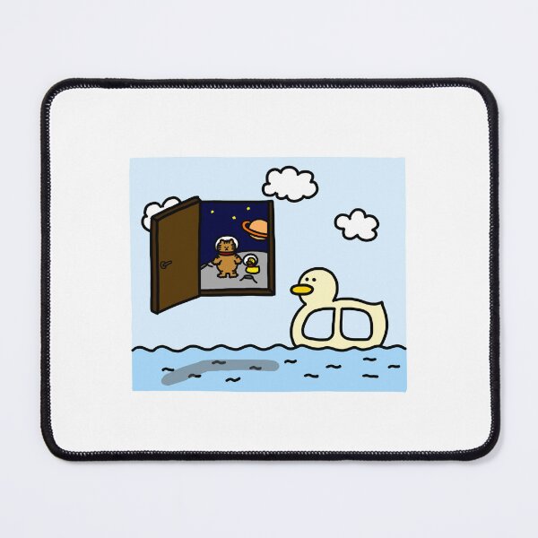 Item preview, a Cat and a Duck traveling from the moon to the earth through the door designed and sold by superbaechoo.
