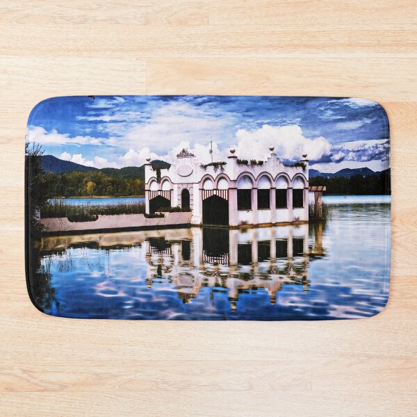 Item preview, blu tone, House on lake,cloudy sky reflection designed and sold by IdoFriedmanArt.