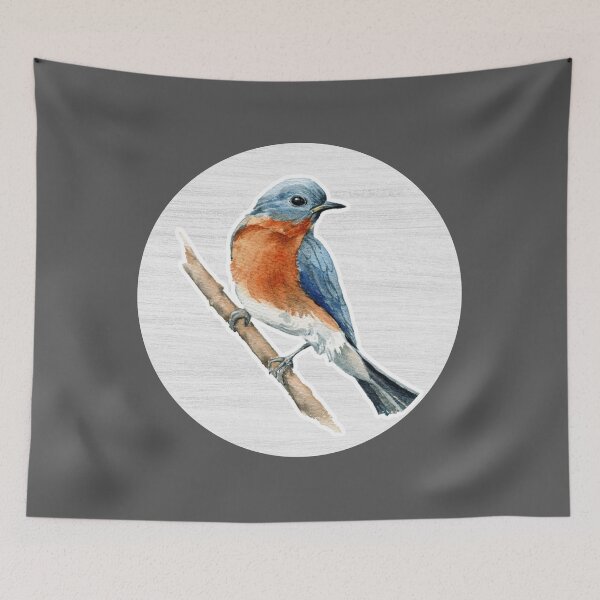 Item preview, Watercolor Drawing of a Bluebird designed and sold by LivingColorful.