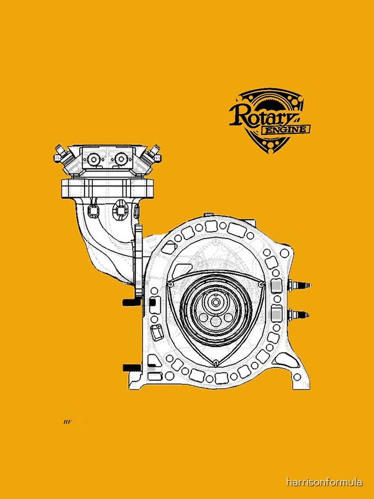 "Mazda Rotary Engine Blueprint for Power 13B" iPhone Case & Cover by