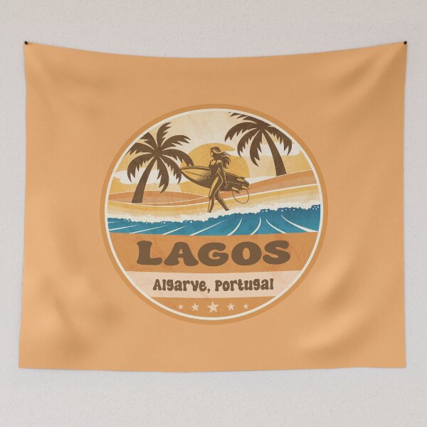 Item preview, Lagos Algarve Portugal Vintage Surfing Graphic designed and sold by CynthiaGraphics.