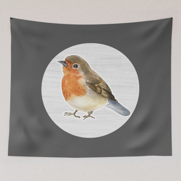 Item preview, Robin Bird Watercolor Drawing designed and sold by LivingColorful.