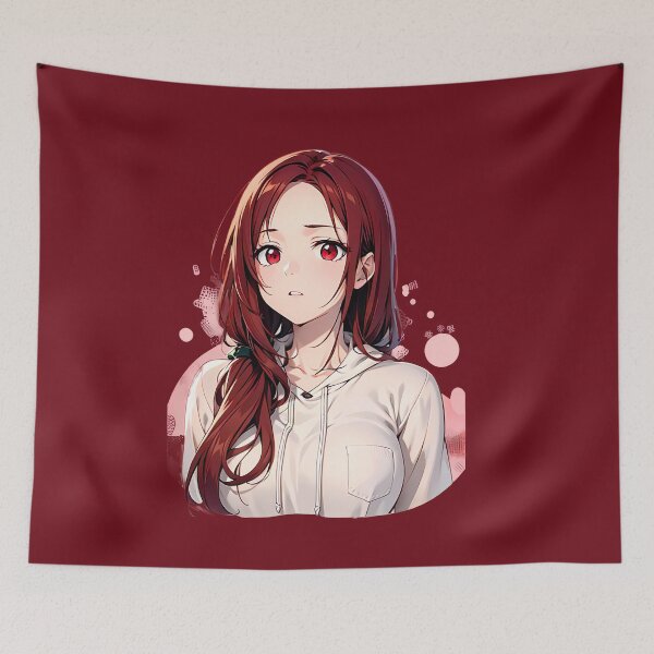 Item preview, Crimson Dreams: An Anime Girl with Contemplative Eyes designed and sold by Animepic222.