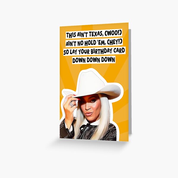 Item preview, Funky Beyoncé Birthday Card - Inspired by Beyoncé's New Hit, Western-Themed Celebration, Bold Birthday Statement, Trendy Party Card designed and sold by SoulValleyArtUK.