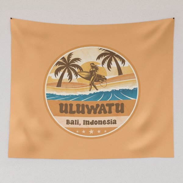 Item preview, Uluwatu Bali Indonesia Vintage Surfing Graphic designed and sold by CynthiaGraphics.