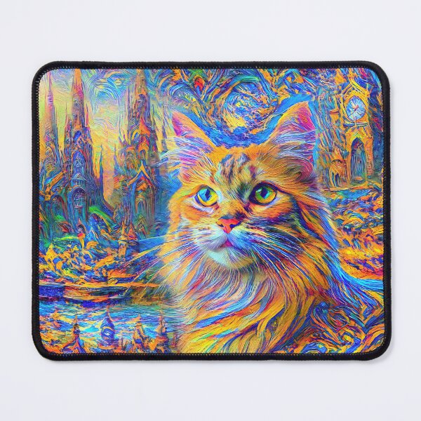 Item preview, Stylised castle and cat. DeepDream designed and sold by blackhalt.