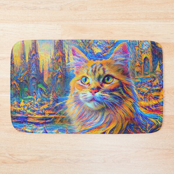 Item preview, Stylised castle and cat. DeepDream designed and sold by blackhalt.
