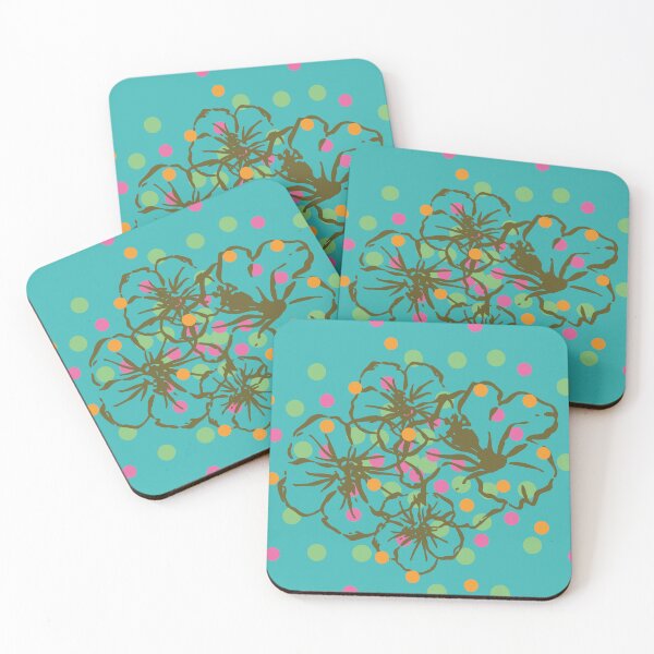 Item preview, Harmony of Hawaiian Hibiscus and dots designed and sold by CURIOUsDADA.