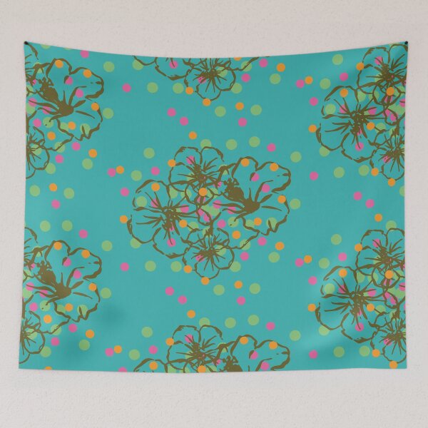 Item preview, Harmony of Hawaiian Hibiscus and dots designed and sold by CURIOUsDADA.