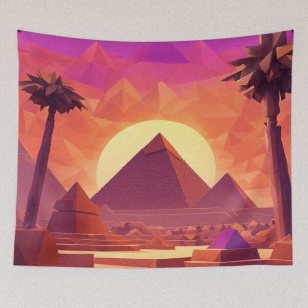 Item preview,  Sunset Over the Polygonal Pyramids designed and sold by Soujji-Designs.