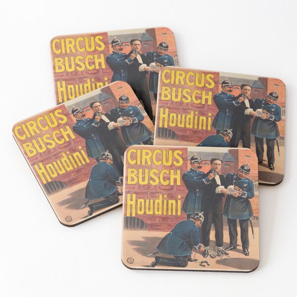 Item preview, Circus Busch Houdini vintage magician poster. designed and sold by monsterplanet.