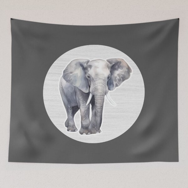 Item preview, Elephant Watercolor Drawing designed and sold by LivingColorful.