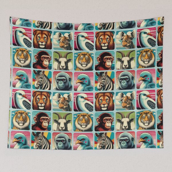 Item preview, Animals, poster, retro style 80s designed and sold by Pretzel-G92.