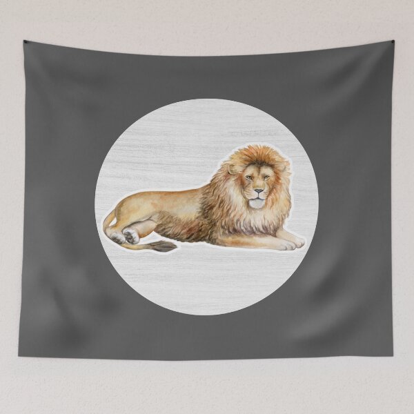 Item preview, Lion Watercolor Drawing designed and sold by LivingColorful.