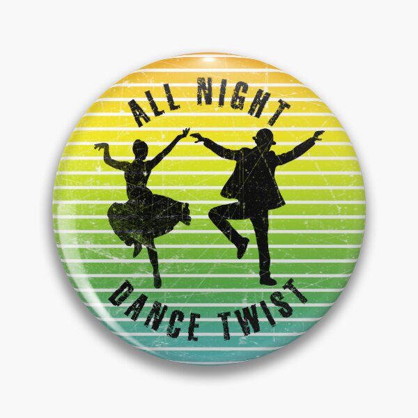 Item preview, Black silhouette of a couple dancing twist against a background of colorful stripes designed and sold by HarridanCreates.
