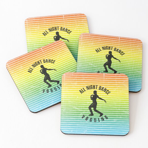 Item preview, Black silhouette of a man dancing voguing against a background of colorful stripes designed and sold by HarridanCreates.