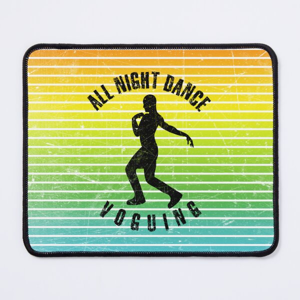 Item preview, Black silhouette of a man dancing voguing against a background of colorful stripes designed and sold by HarridanCreates.