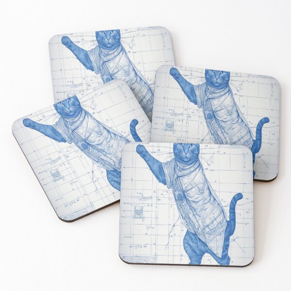 Item preview, Blueprint_Cat_02 designed and sold by 100Strokes.