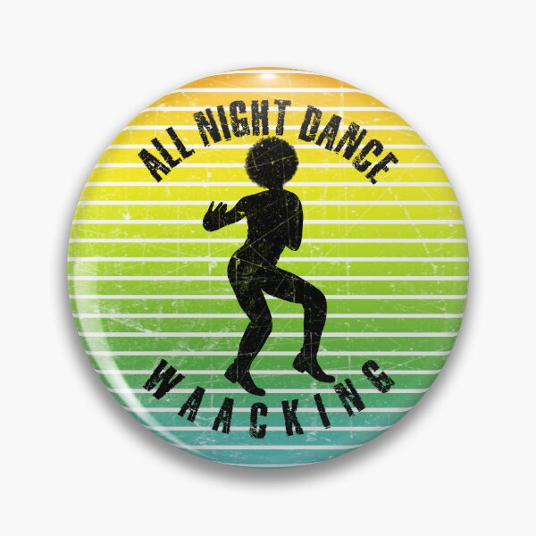 Item preview, Black silhouette of a man dancing waacking against a background of colorful stripes designed and sold by HarridanCreates.