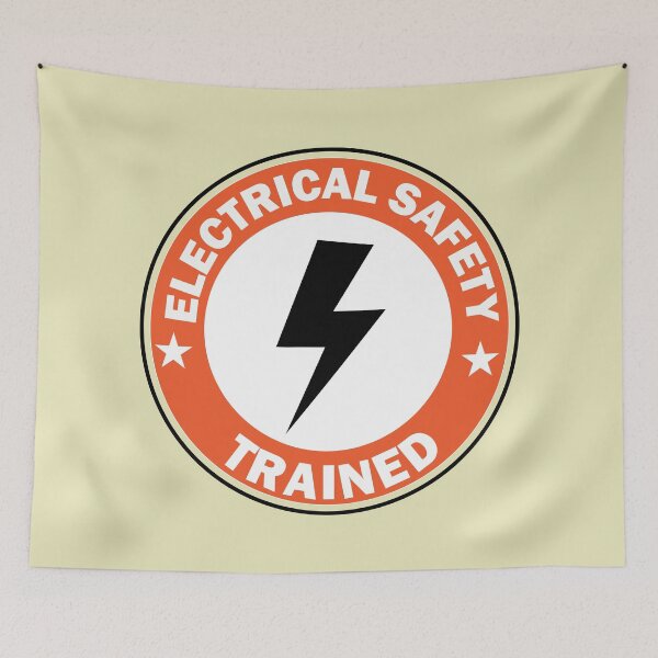 Item preview,  Electrical Safety in the Workplaces Circle Stickers labels for Electricians and Electrical workers designed and sold by Science Engineering Gifts.