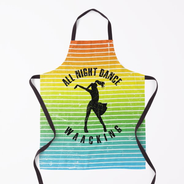 Item preview, Black silhouette of a woman dancing waacking against a background of colorful stripes designed and sold by HarridanCreates.