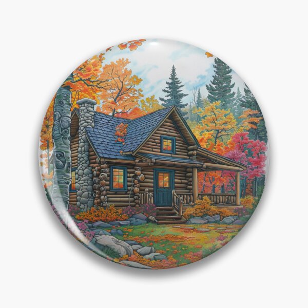 Item preview, Rustic Log Cabin Scene designed and sold by PaperieJennifer.