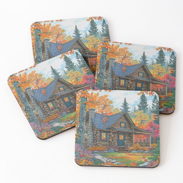 Item preview, Rustic Log Cabin Scene designed and sold by PaperieJennifer.