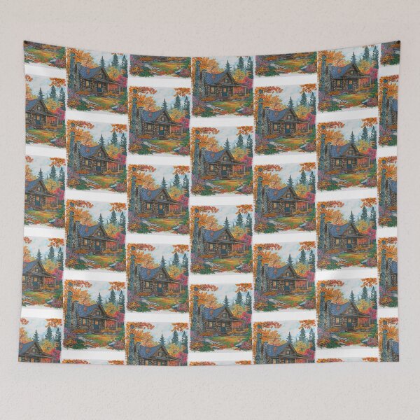 Item preview, Rustic Log Cabin Scene designed and sold by PaperieJennifer.