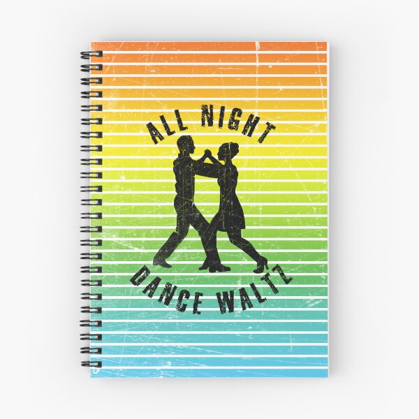 Item preview, Black silhouette of a couple dancing waltz against a background of colorful stripes designed and sold by HarridanCreates.