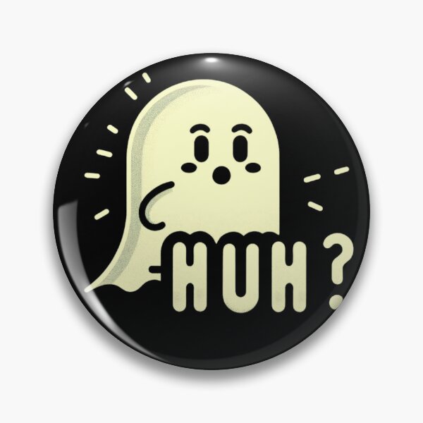 Item preview, Surprised little ghost saying "Huh?". designed and sold by Ayman Toumarti.
