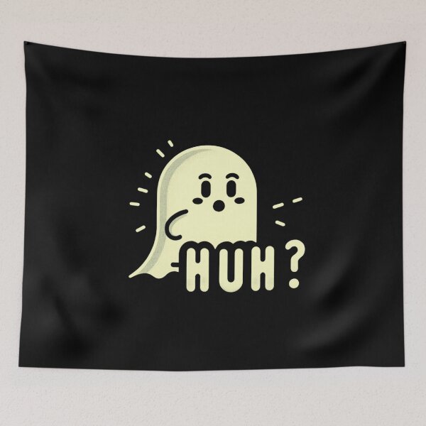 Item preview, Surprised little ghost saying "Huh?". designed and sold by Ayman Toumarti.