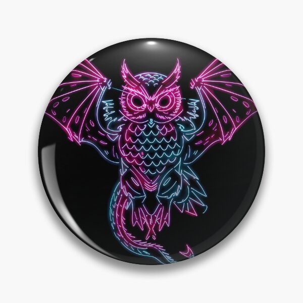 Item preview, Neon monster half owl half dragon designed and sold by Paul-Place.