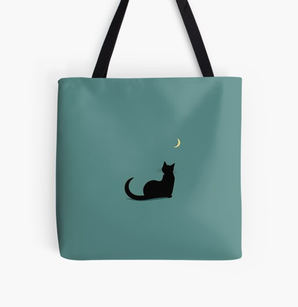 Item preview, Black cat looking at the moon designed and sold by GROOVEGORB design shop.