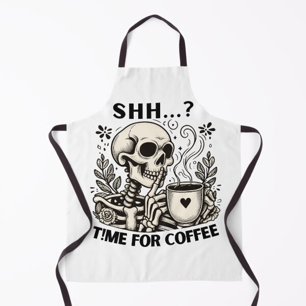 Item preview, A skeleton with a mug, time for coffee designed and sold by SilkifyDesing.