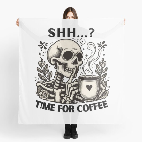 Item preview, A skeleton with a mug, time for coffee designed and sold by SilkifyDesing.