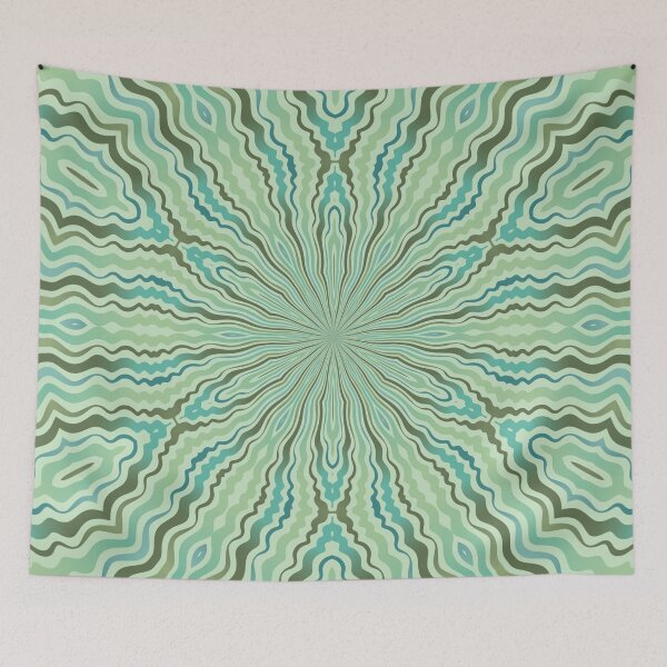 Item preview, Olive Green & Mint Flow Flower designed and sold by PatternTango.