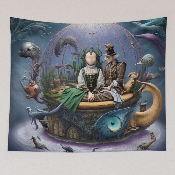 Item preview, Surreal Faceless Girl on a Magic Boat designed and sold by MadnessEnvelope.