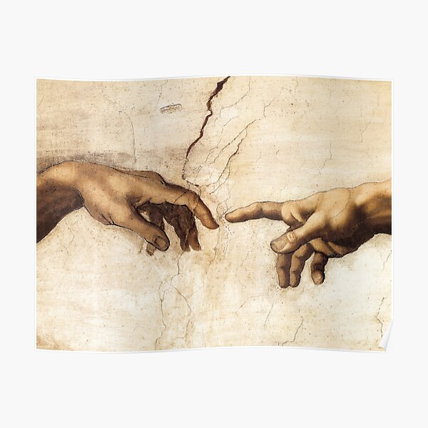 The Creation of Adam Michelangelo Painting Poster