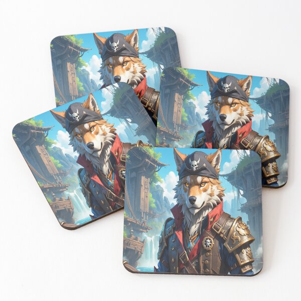 Item preview, Wolf pirate as a cartoon caracter  designed and sold by RBRUnitedd.