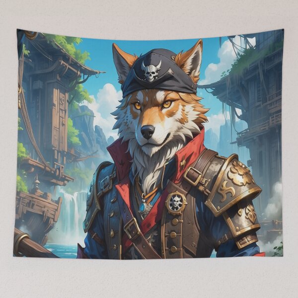 Item preview, Wolf pirate as a cartoon caracter  designed and sold by RBRUnitedd.