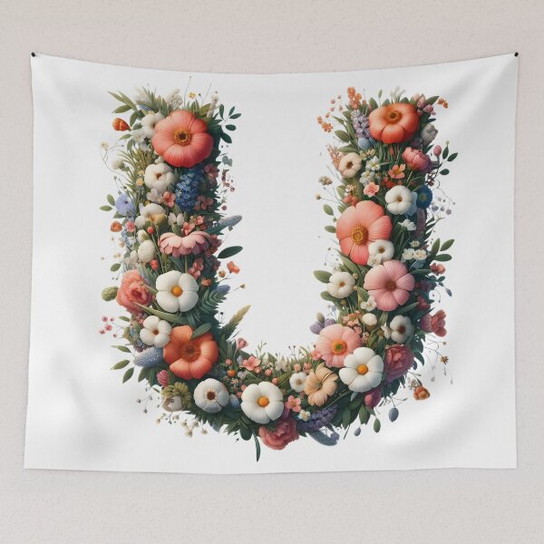 Item preview, Letter “U” containing flowers designed and sold by yeekazar.