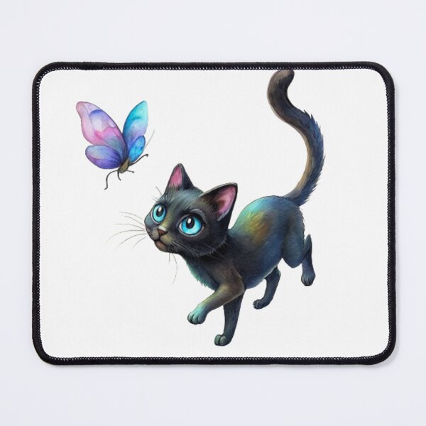 Item preview, Cute cat chasing butterflies designed and sold by catcraftss.